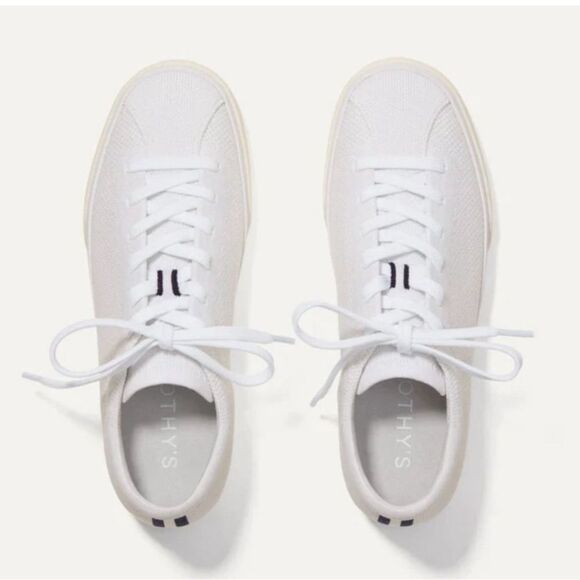 Rothys Womens White Knit Lace-Up Sneakers Size 8 - Picture 2 of 11